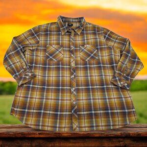 O'Neill Men's Cream Orange Plaid Whittaker Long Sleeve Flannel Shirt 2XL‎